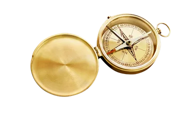 Une boussole or précieuse, symbole de clarté, de guidance lumineuse et de nouveaux repères.