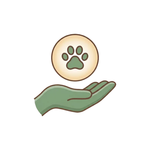 Logo Apaiser le Deuil Animalier : une main soutenant une patte dans une bulle de lumière.